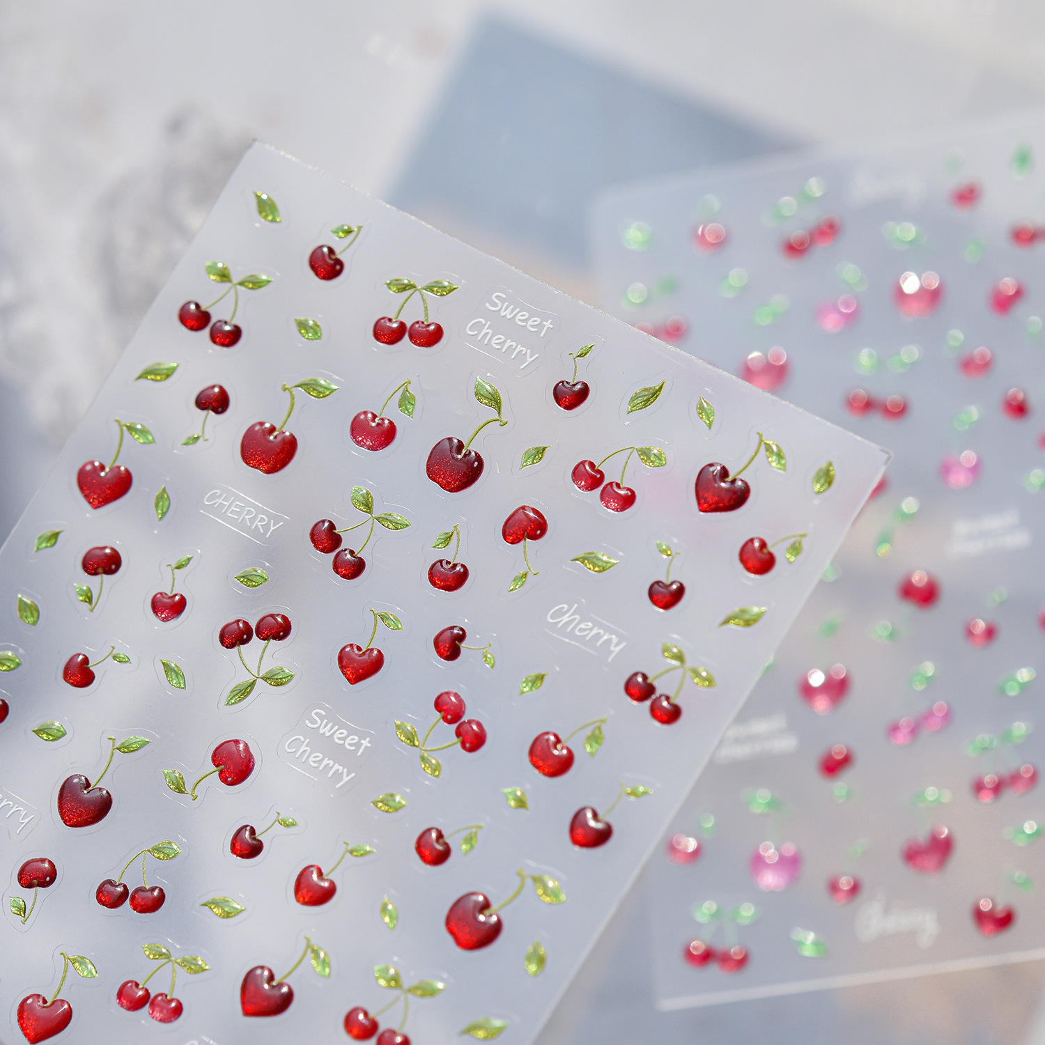 Nail Art Red Cherry - 5D Jelly Nail Art Stickers Sweet