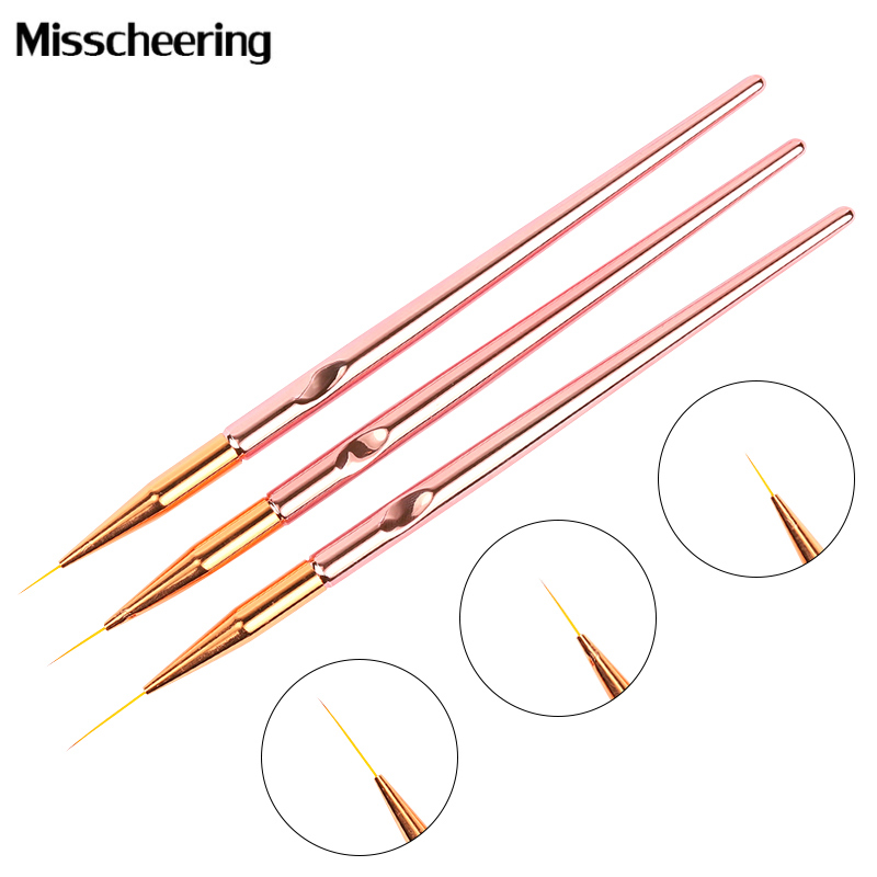 Nail Art Rose Gold - 3pcs/set Rose Gold Nail Art Line