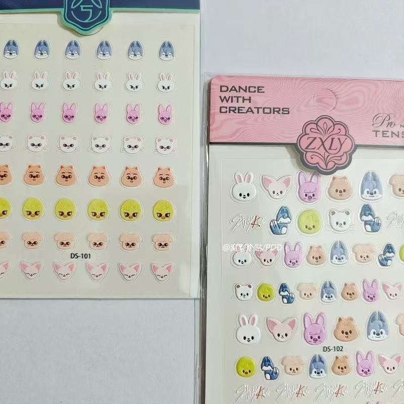 Nail Art Design - Popular Kpop SKZOO Nail Stickers Cute