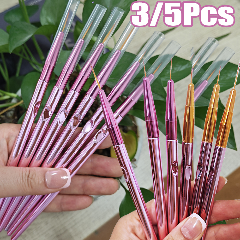 Nail Art Rose Gold - 3/5Pcs/set Rose Gold Nail Art Liner