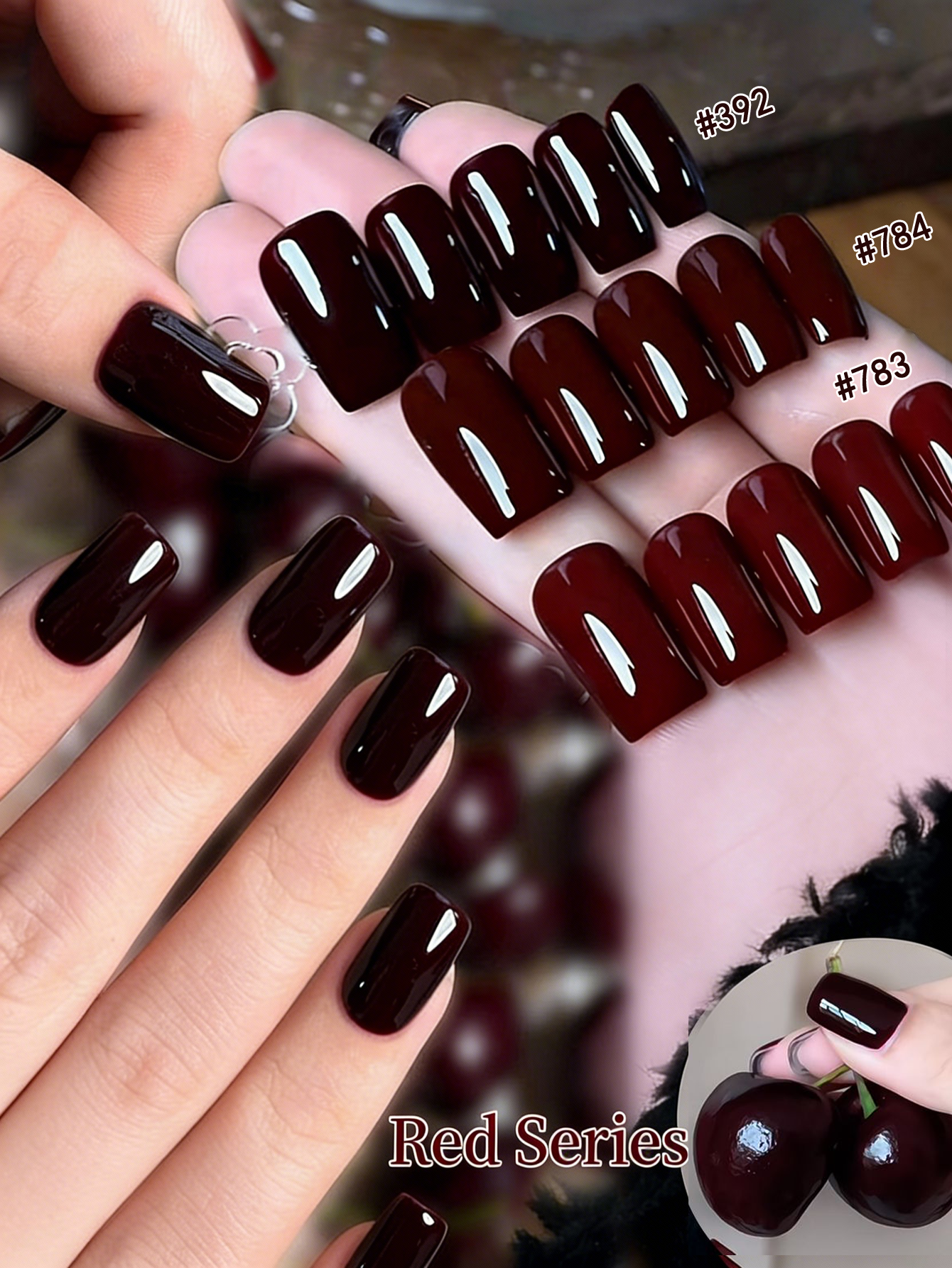 Nail Art Red Cherry - New autumn and winter collection featuring