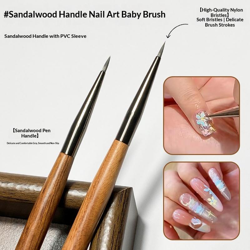 Nail Art Sch - 7mm Sandalwood Nail Art Brush Detail