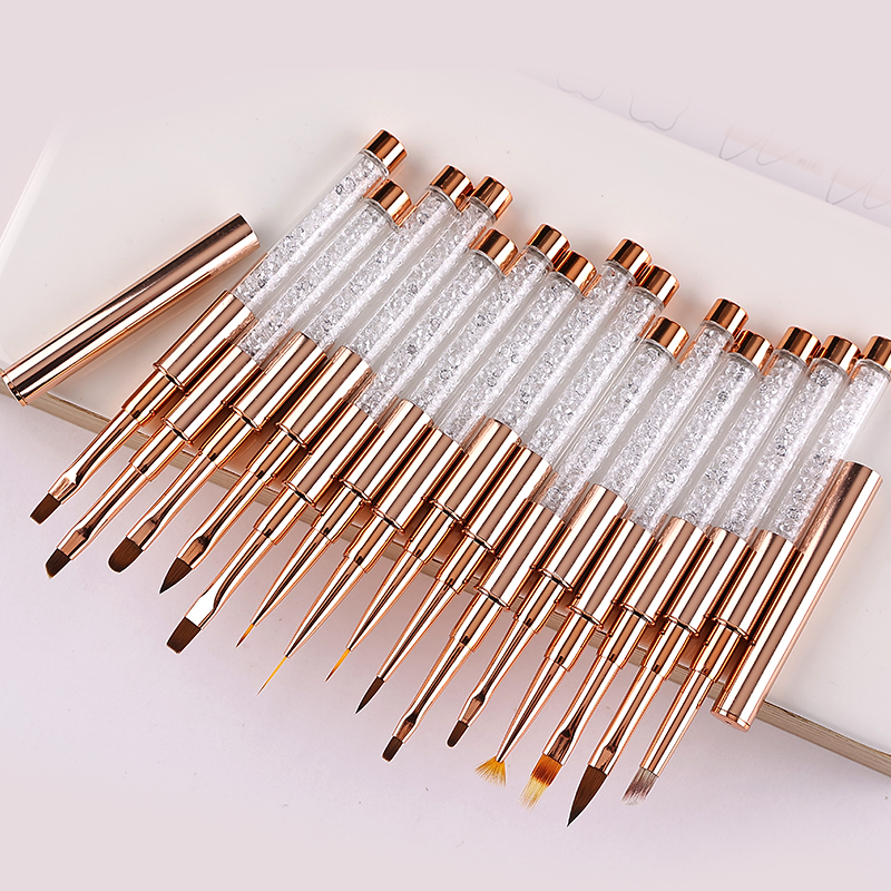 Nail Art Rose Gold - Nail Art Brush Set Rose Gold