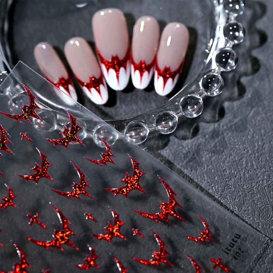 Nail Art French - 3 Sheets Halloween Nail Stickers for