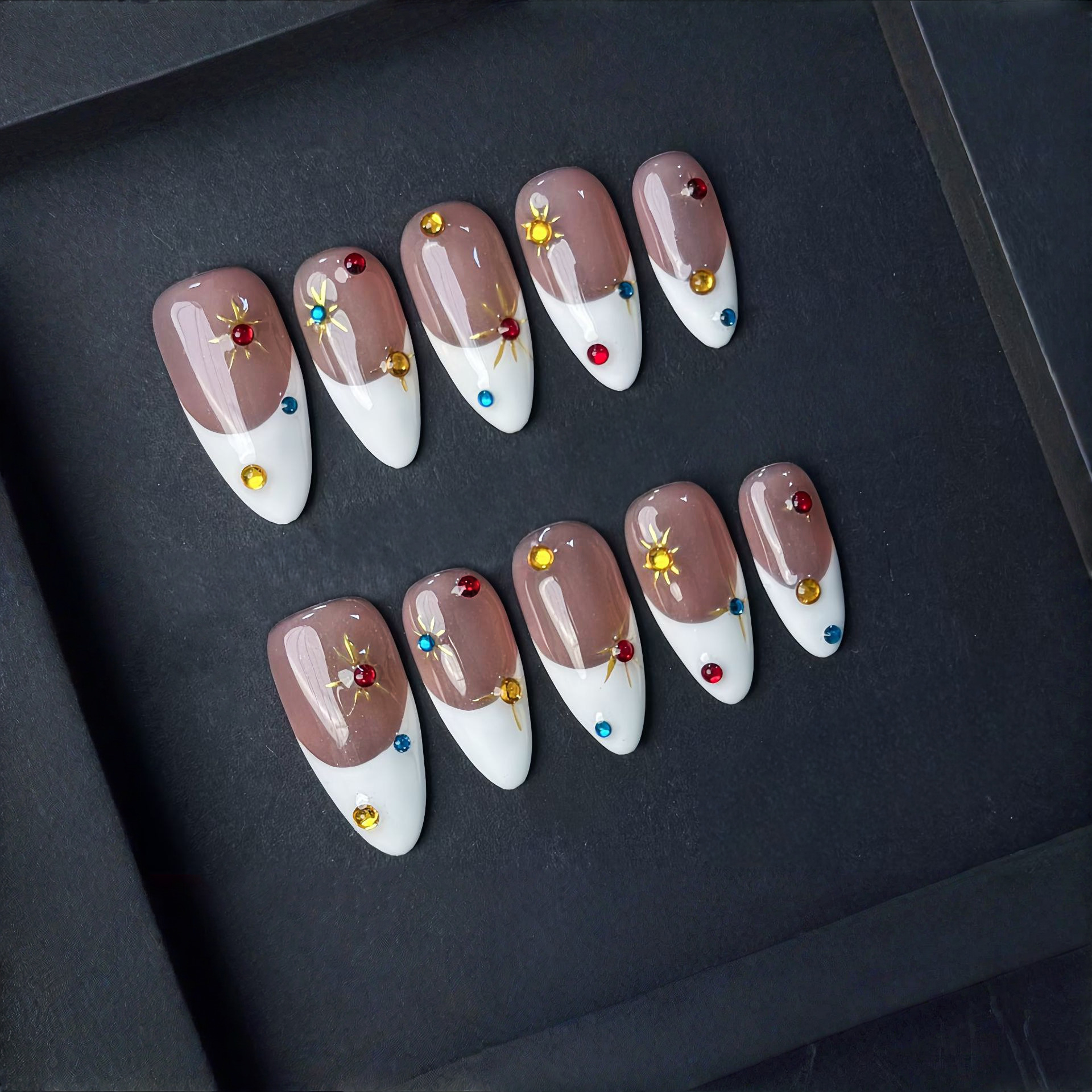 10pcs/set Crystal Red Almond H - Nail Art Red Cherry reseña y precio