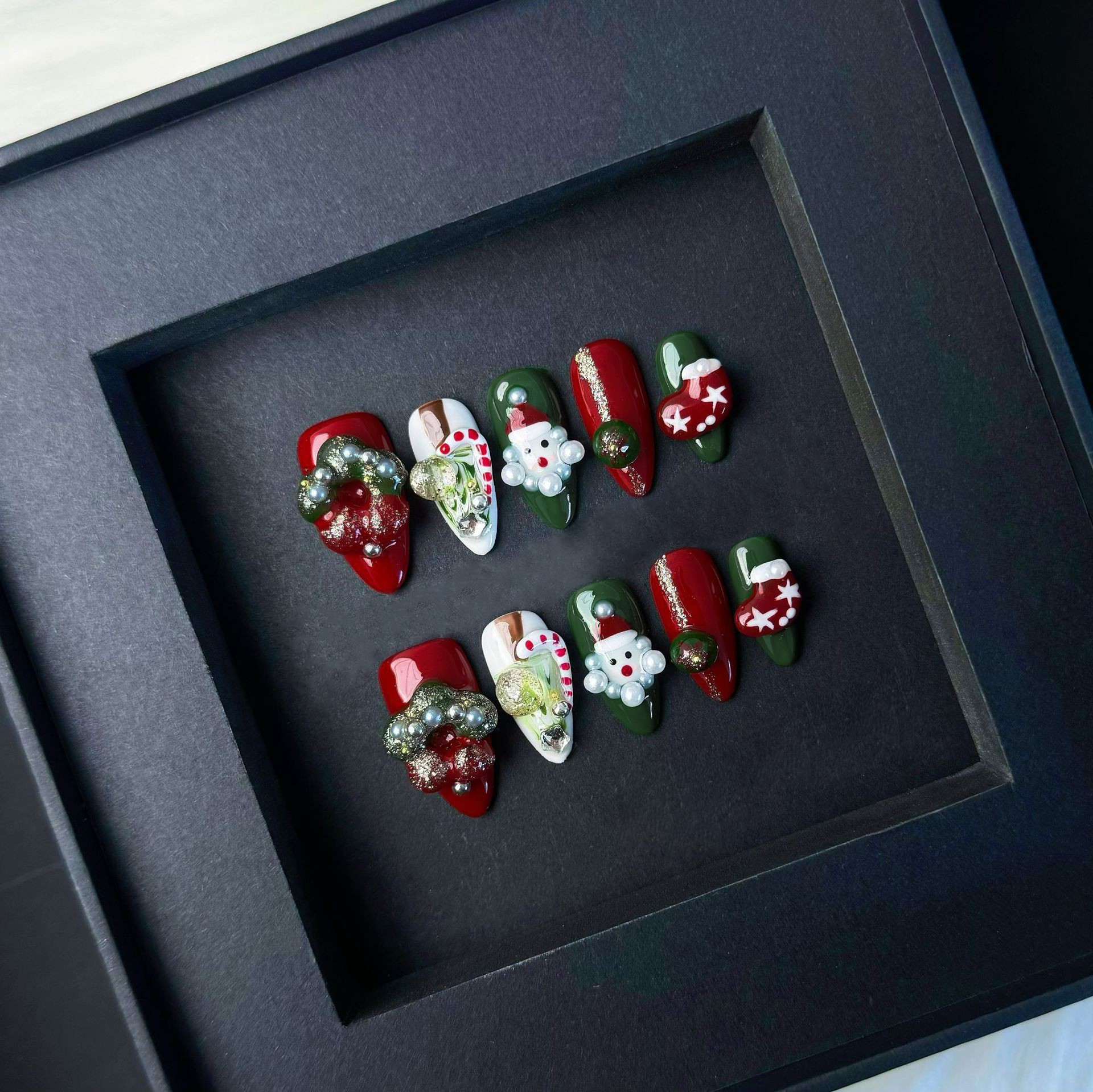 10pcs/set Crystal Red Almond H - Nail Art Red Cherry reseña y precio
