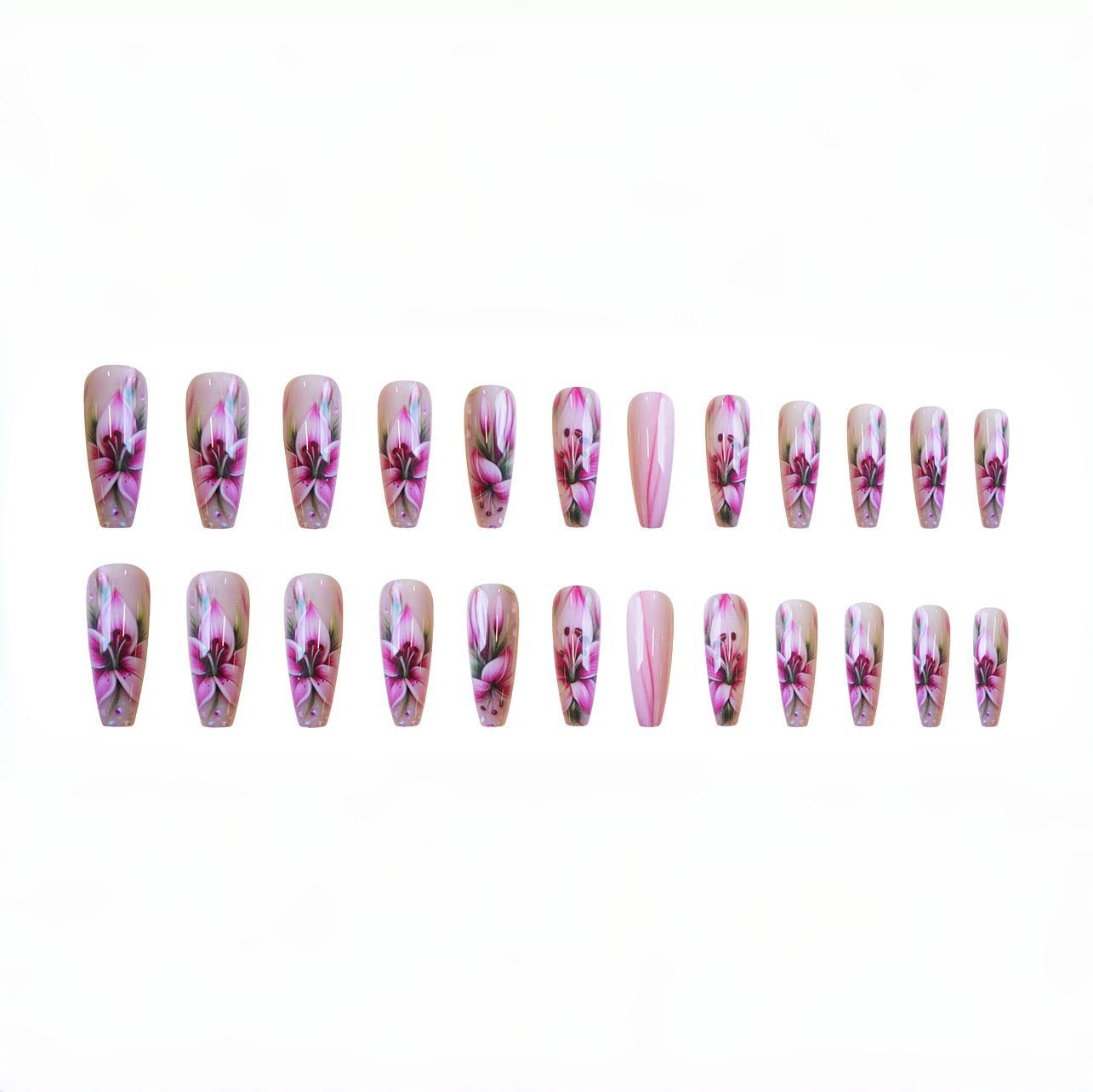 24Pcs White French Fake Nails  - Nail Art Rose Gold reseña y precio