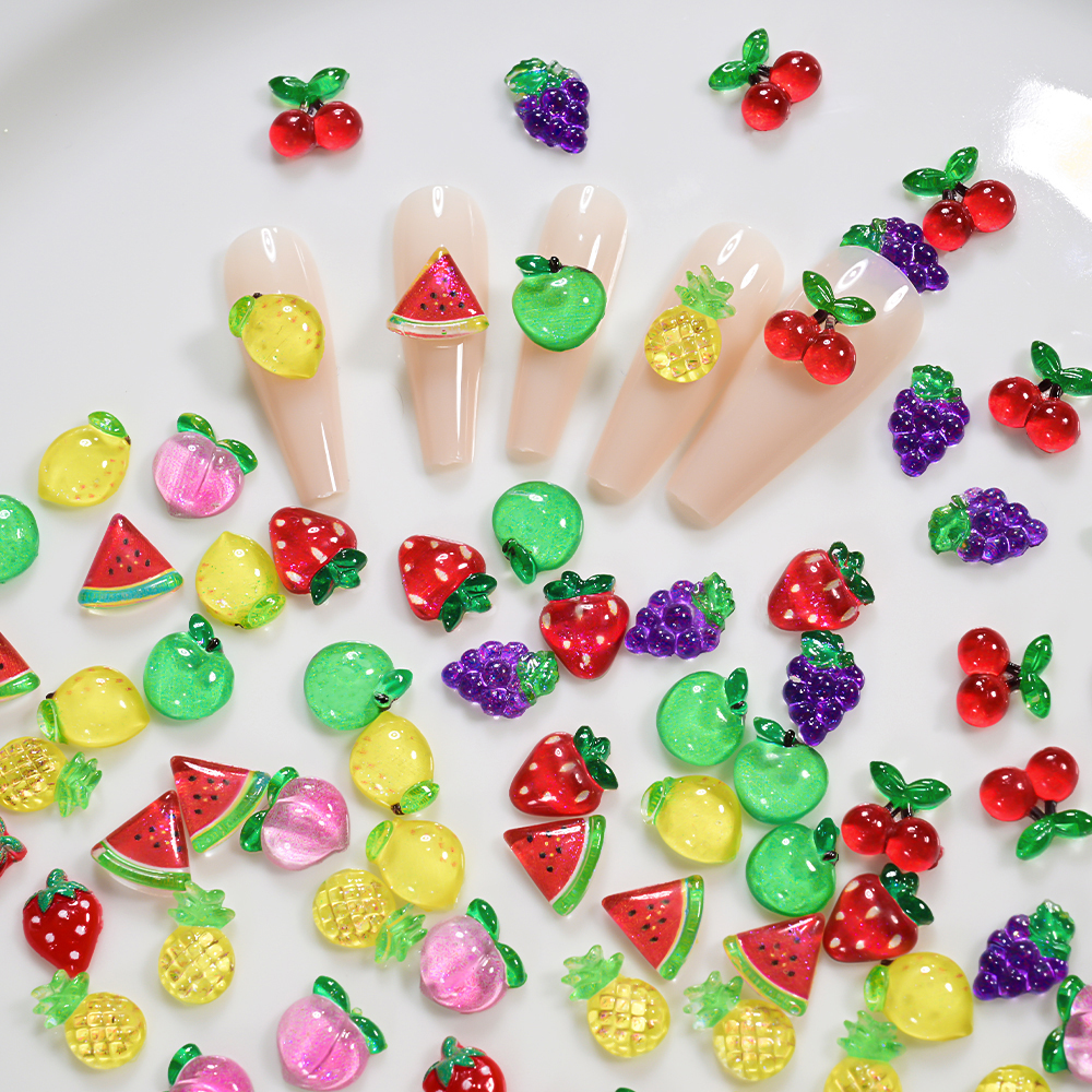 50Pcs 3D Red Cherry Nail Charm - Nail Art Red Cherry reseña y precio