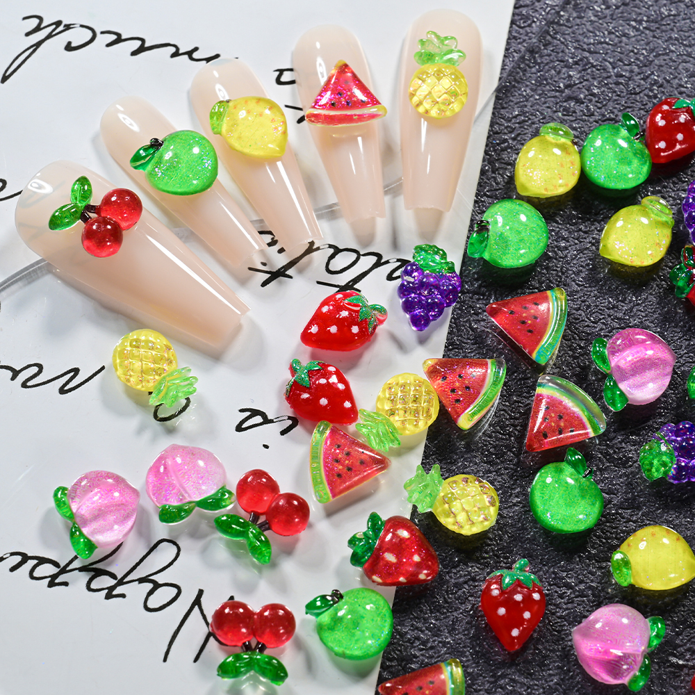 50Pcs 3D Red Cherry Nail Charm - Nail Art Red Cherry reseña y precio