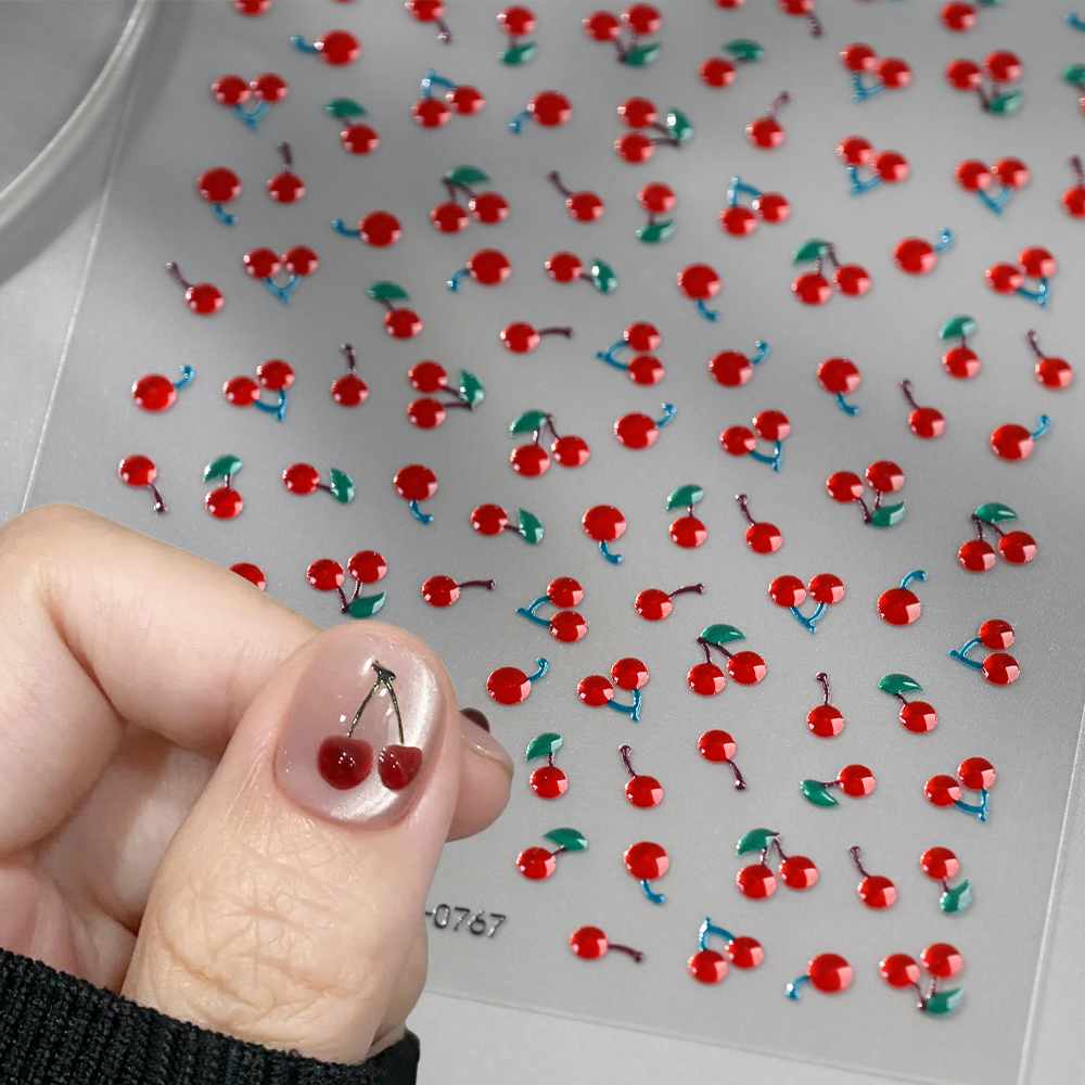 1/2Pcs 5D Cute Red Crystal Che - Nail Art Red Cherry reseña y precio