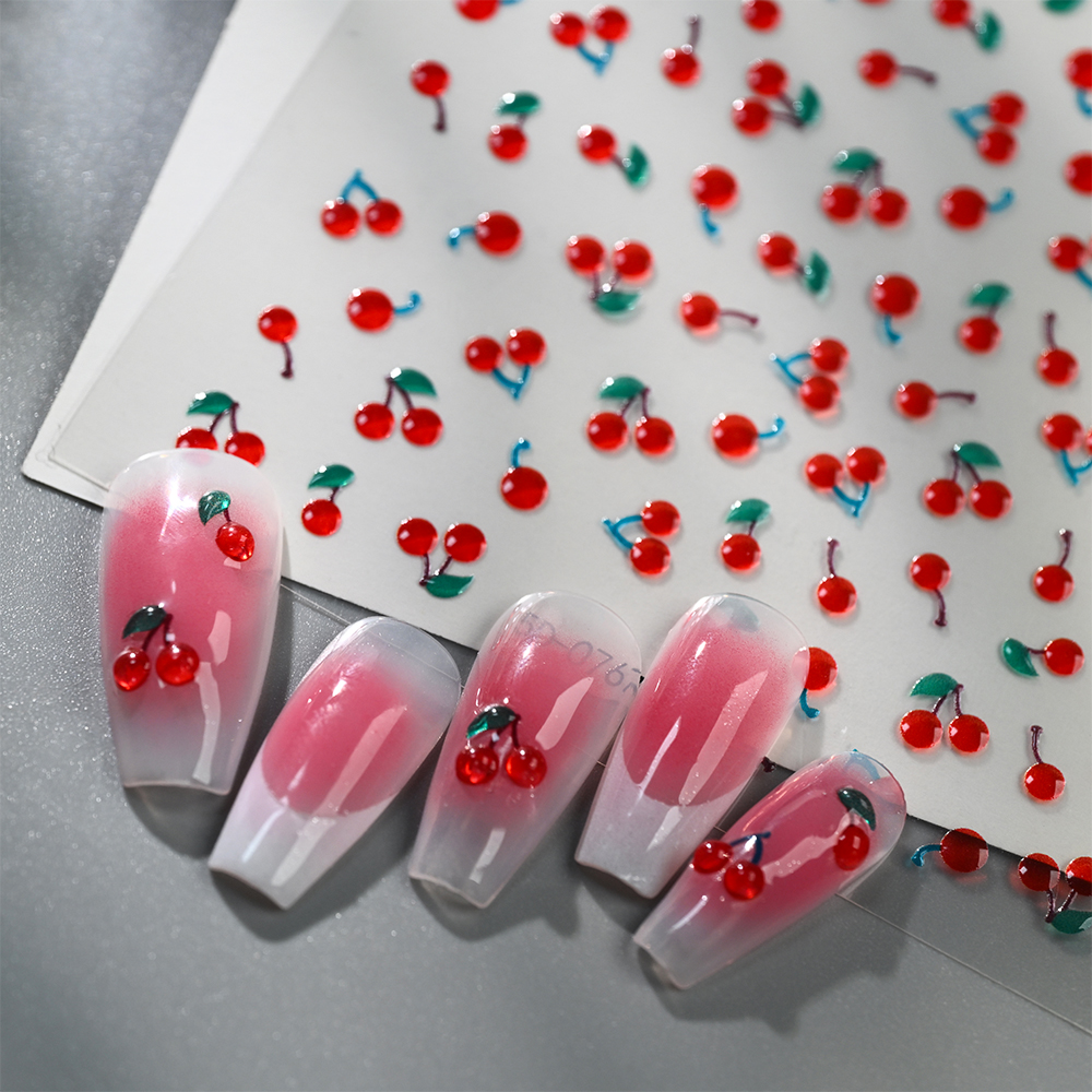 1/2Pcs 5D Cute Red Crystal Che - Nail Art Red Cherry reseña y precio
