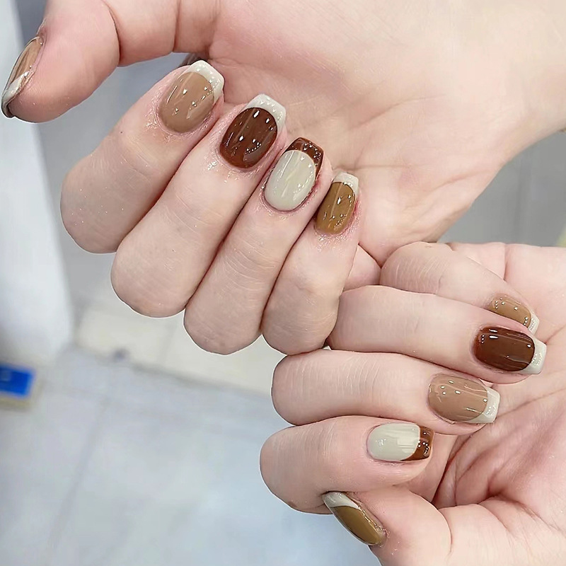 24Pcs Caramel Brown Ombre Glit - Nail Art Design reseña y precio
