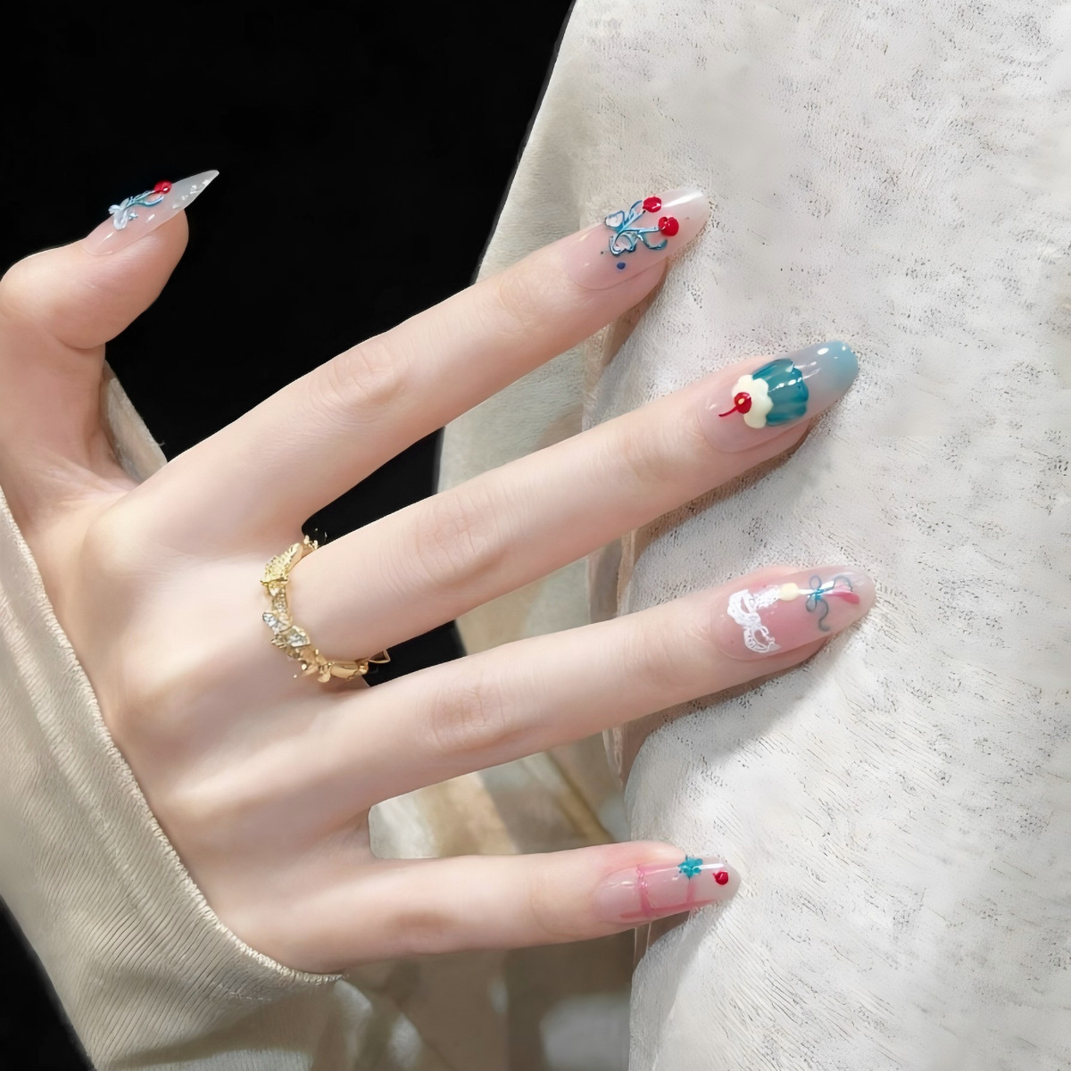 1Pcs Cute Summer Red Cherry Na - Nail Art Red Cherry reseña y precio