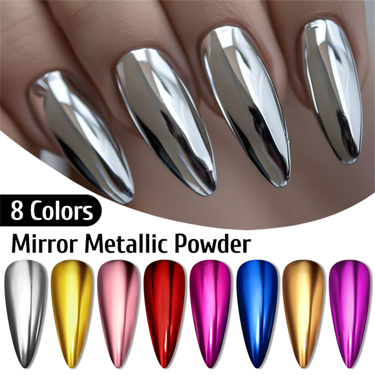 Metallic Gold Silver Mirror Po - Nail Art Rose Gold reseña y precio