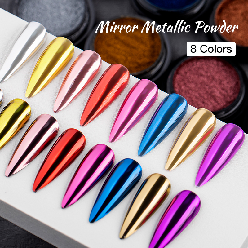 Metallic Gold Silver Mirror Po - Nail Art Rose Gold reseña y precio