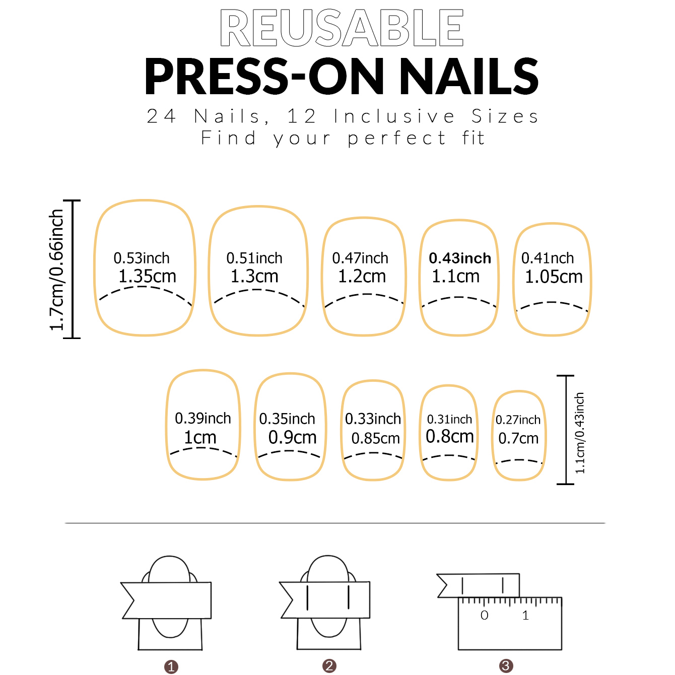 24PCS French white border shor - Nail Art French reseña y precio