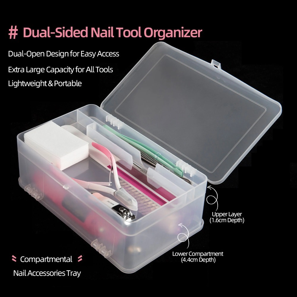 Dual-Open 2-Tier Super Capacit - Nail Art Sch reseña y precio