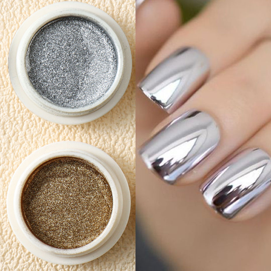 6pc Gold Metallic Mirror Glitt - Nail Art Rose Gold reseña y precio