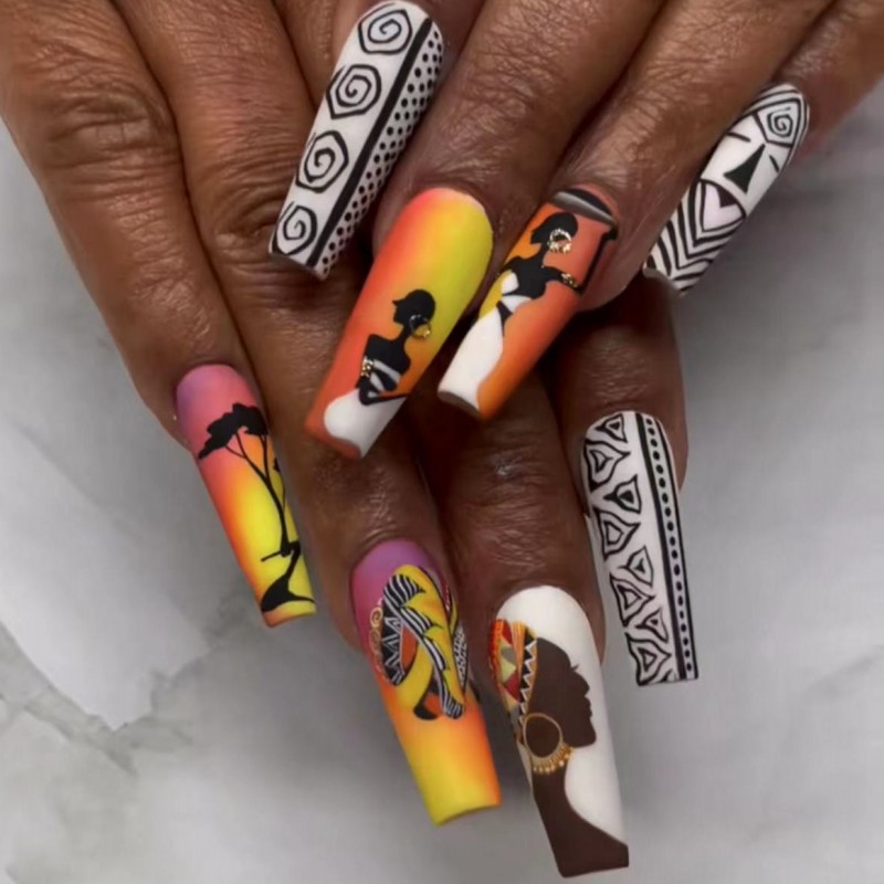 Medium long fake nails for wom - Nail Art Strawberry reseña y precio