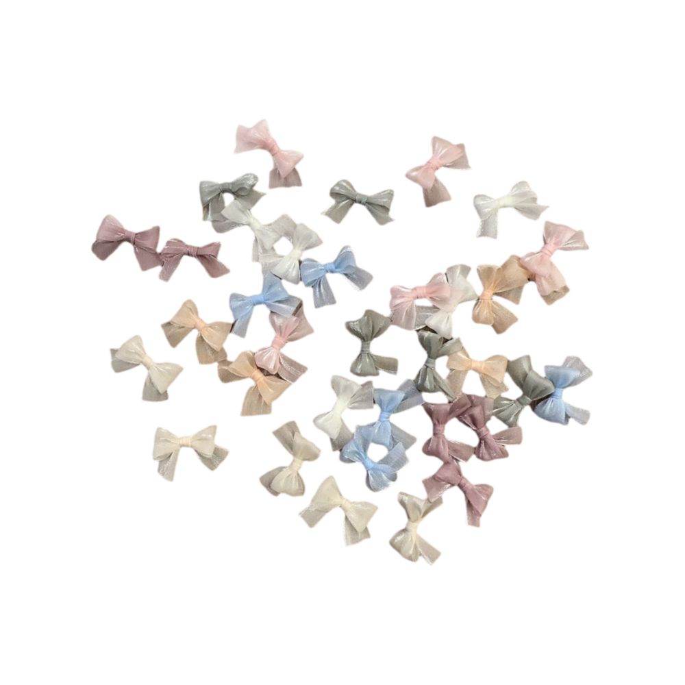 10Pcs Colorful Bow Pearlescent - Nail Art French reseña y precio