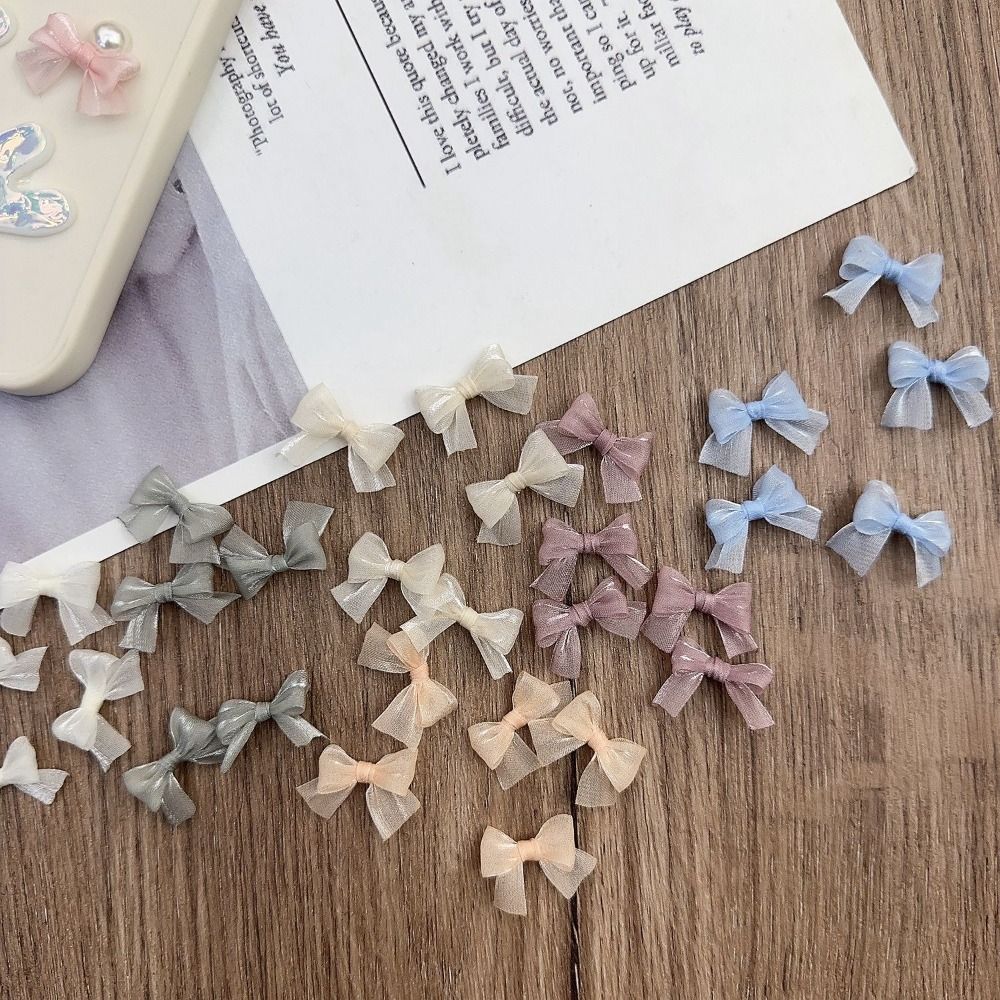10Pcs Colorful Bow Pearlescent - Nail Art French reseña y precio