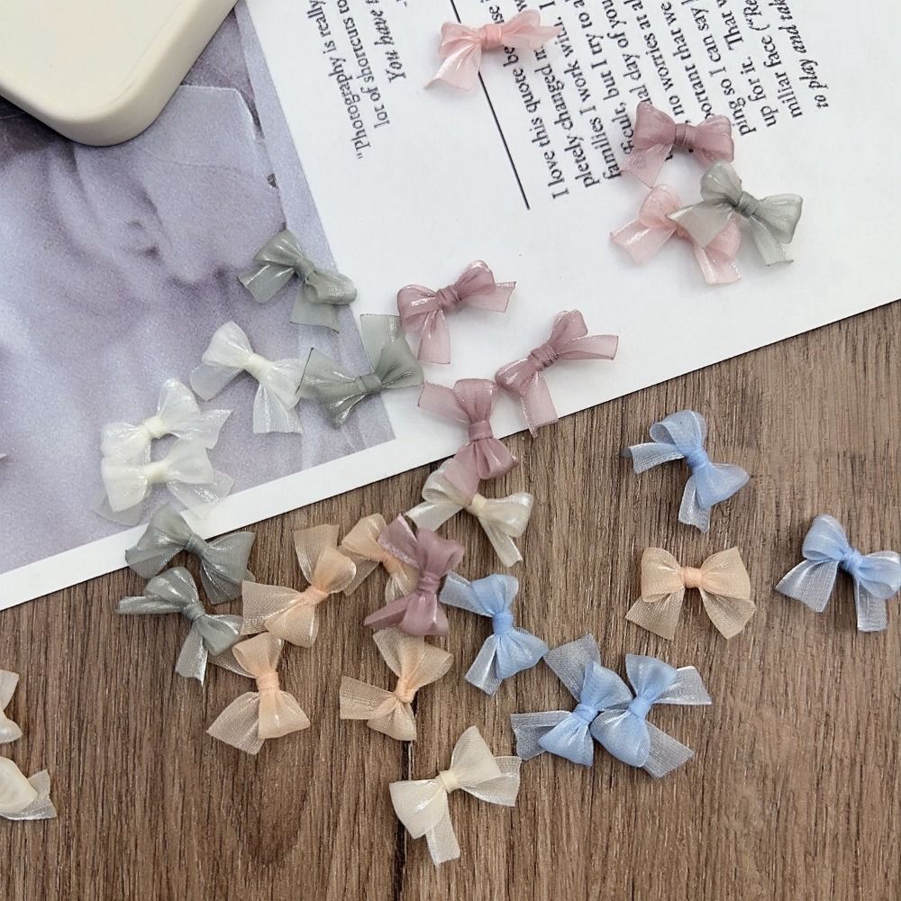 10Pcs Colorful Bow Pearlescent - Nail Art French reseña y precio