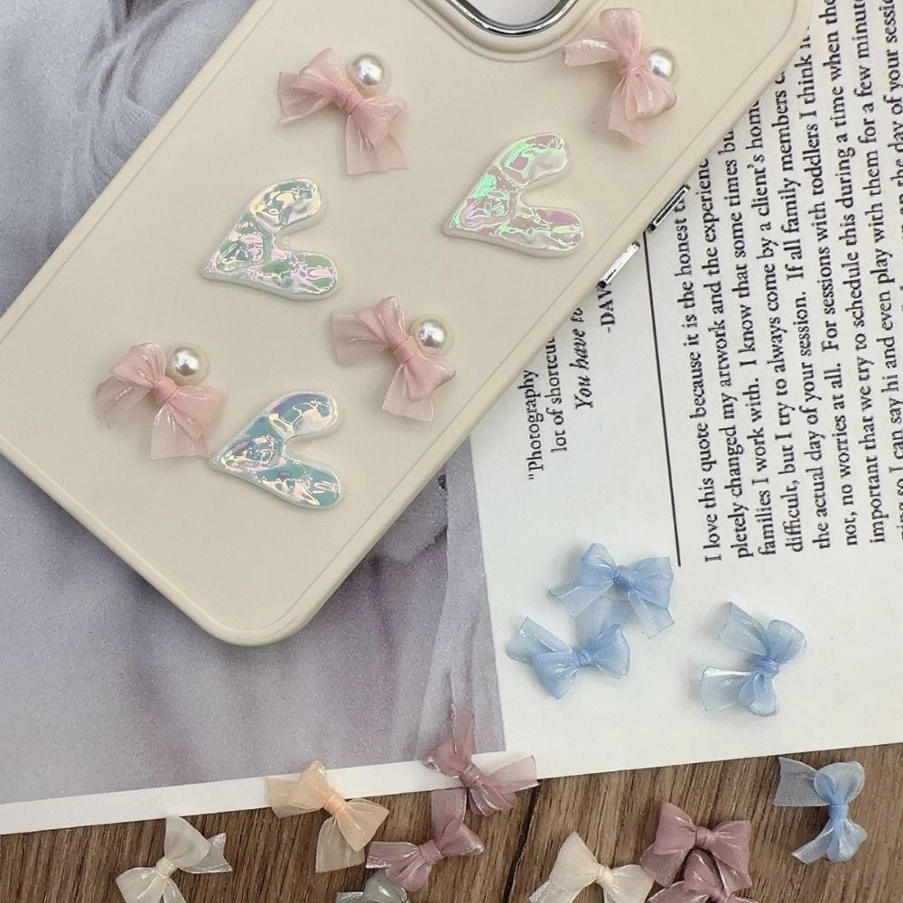 10Pcs Colorful Bow Pearlescent - Nail Art French reseña y precio