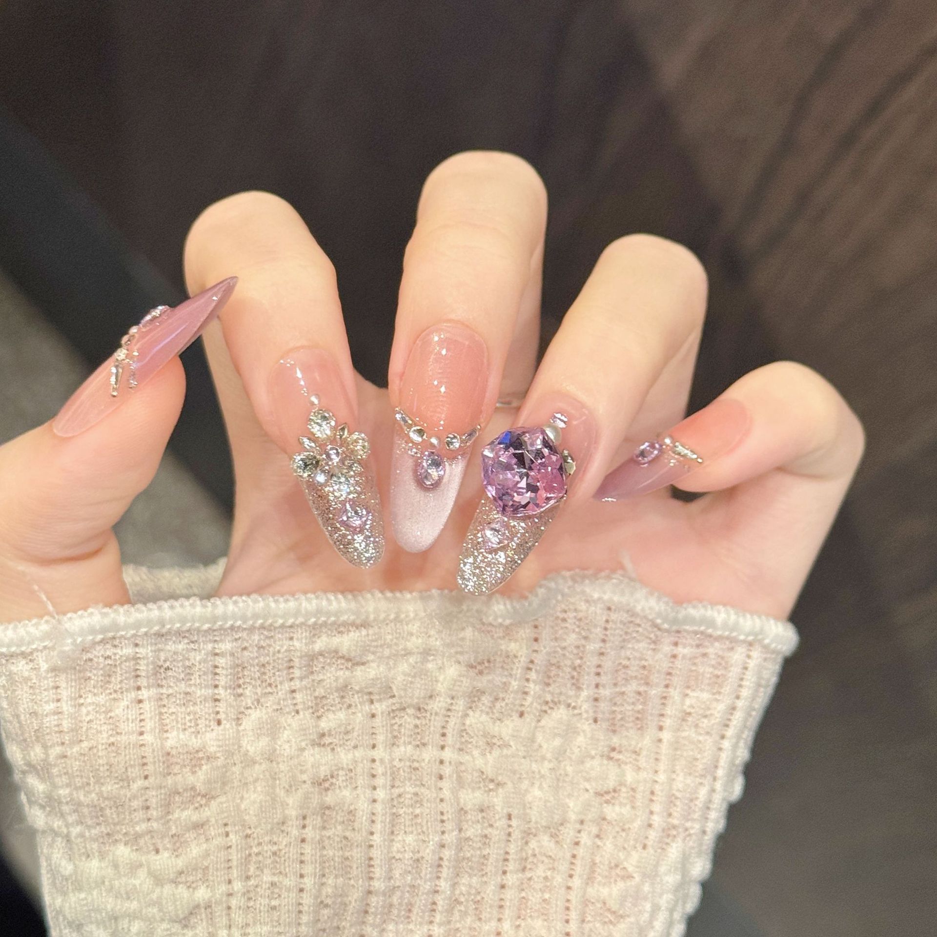 10pcs Pure Hand Pressed Coffin - Nail Art French reseña y precio