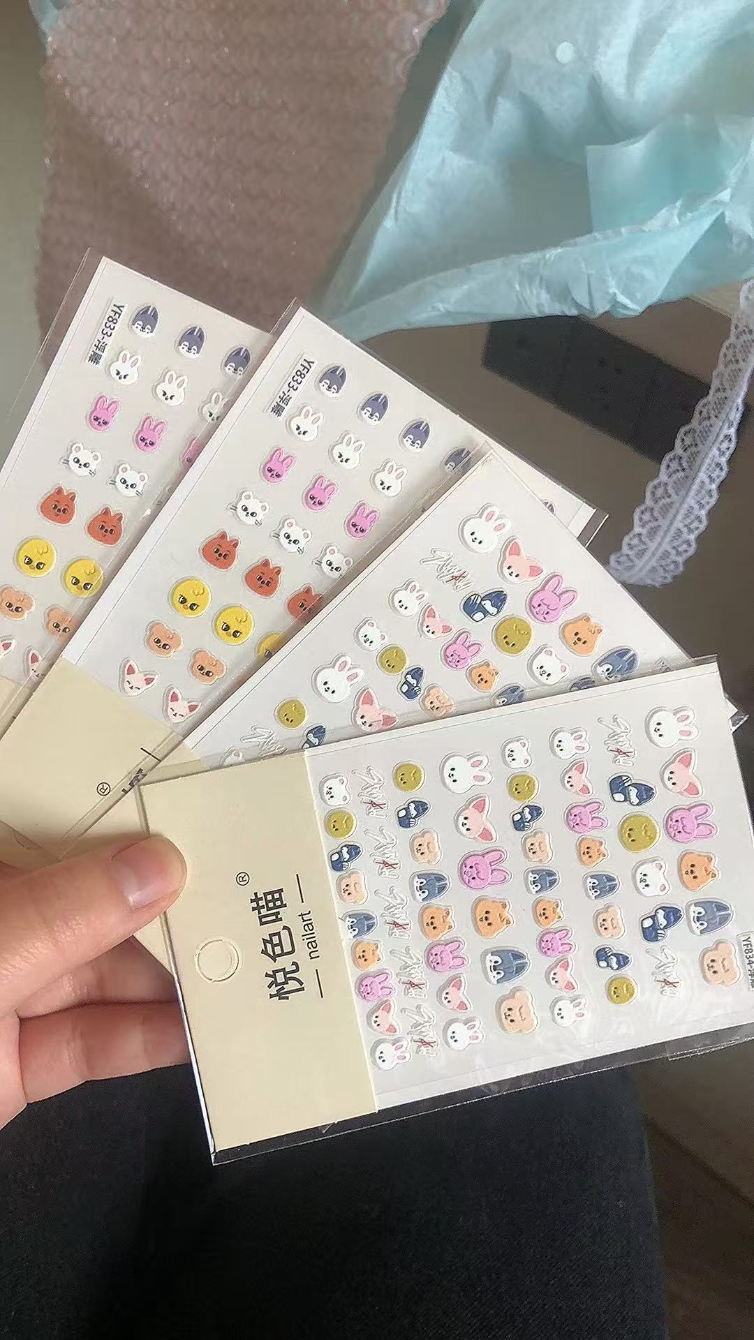 Popular Kpop SKZOO Nail Sticke - Nail Art Design reseña y precio