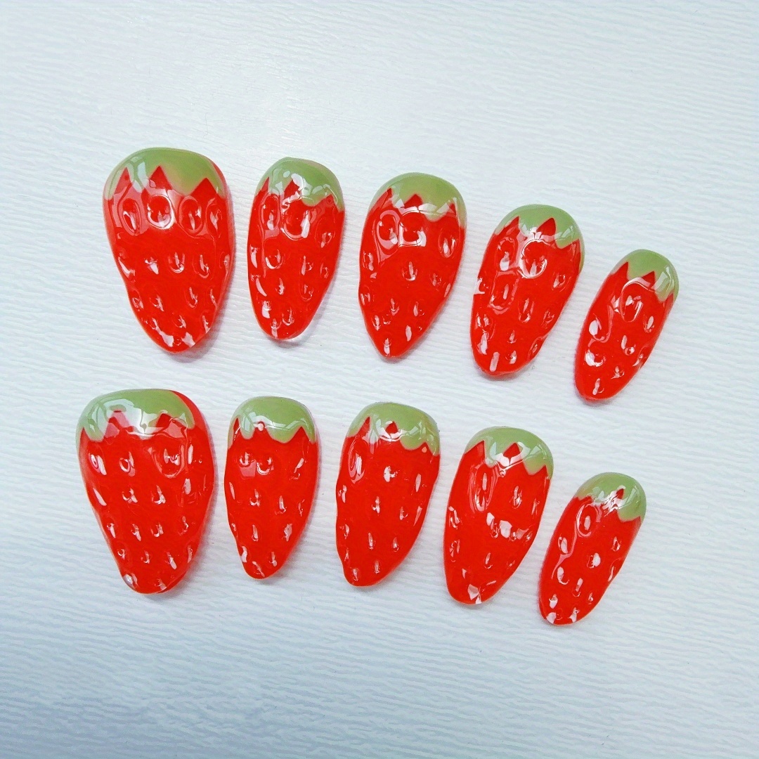 10pcs high-end Short stereosco - Nail Art Strawberry reseña y precio