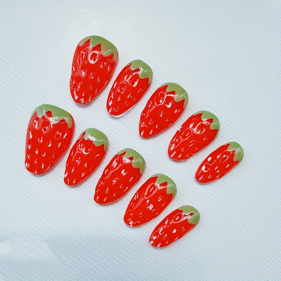 10pcs high-end Short stereosco - Nail Art Strawberry reseña y precio