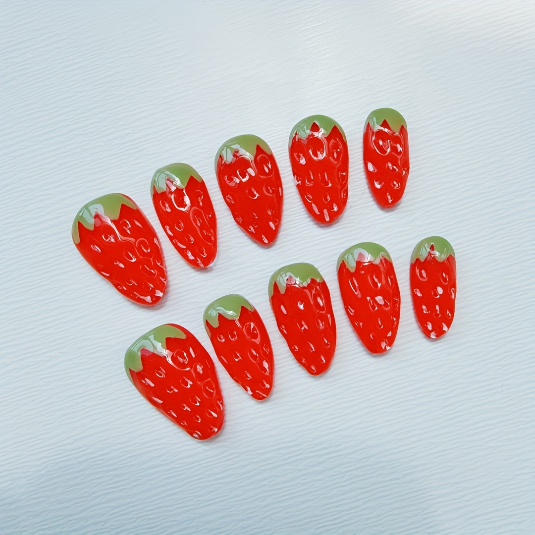 10pcs high-end Short stereosco - Nail Art Strawberry reseña y precio