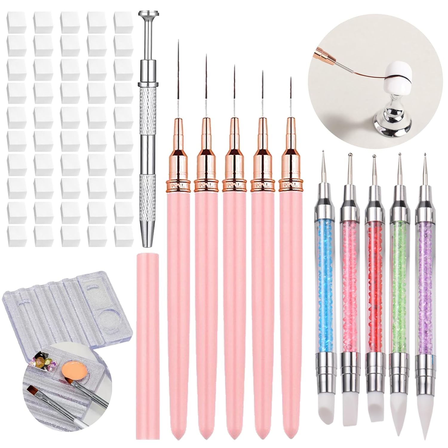 62Pcs Nail Art Brushes Tools,5 - Nail Art Design reseña y precio