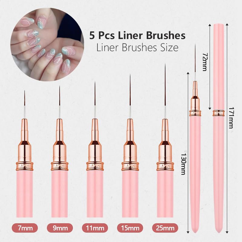 62Pcs Nail Art Brushes Tools,5 - Nail Art Design reseña y precio