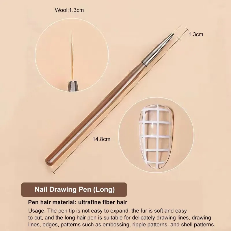 9PCS UV Gel Nail Brush Liner D - Nail Art Sch reseña y precio