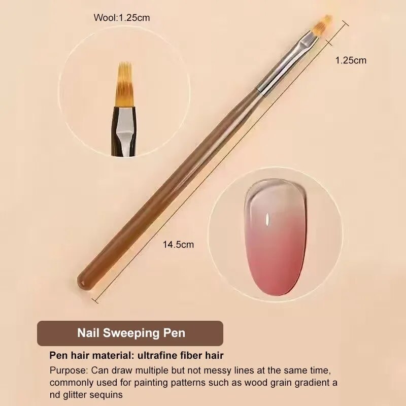 9PCS UV Gel Nail Brush Liner D - Nail Art Sch reseña y precio
