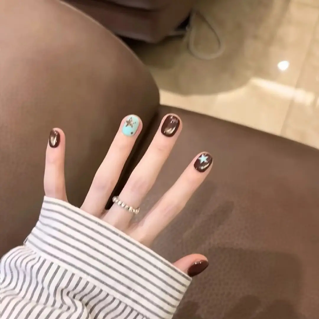 10pcs high-end Small brown wat - Nail Art French reseña y precio