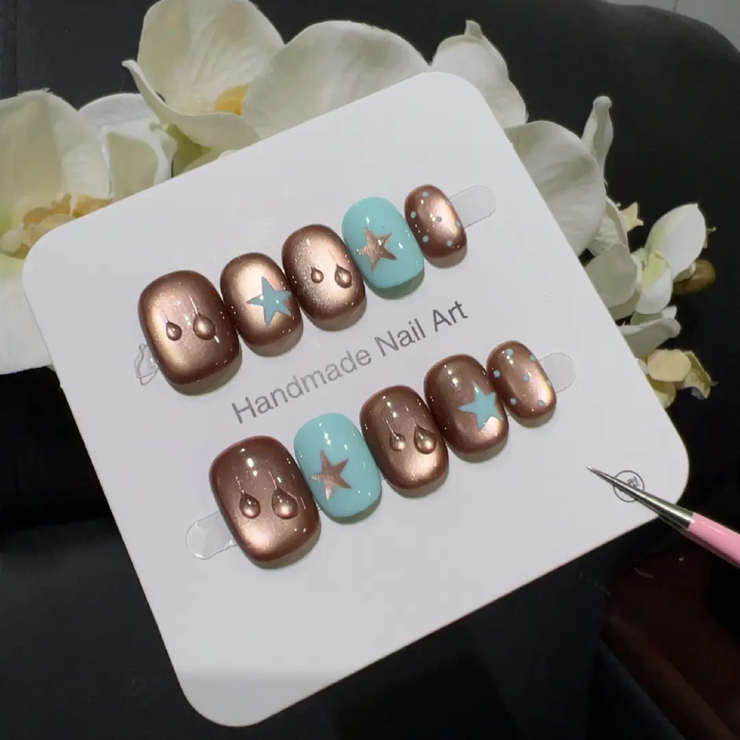 10pcs high-end Small brown wat - Nail Art French reseña y precio