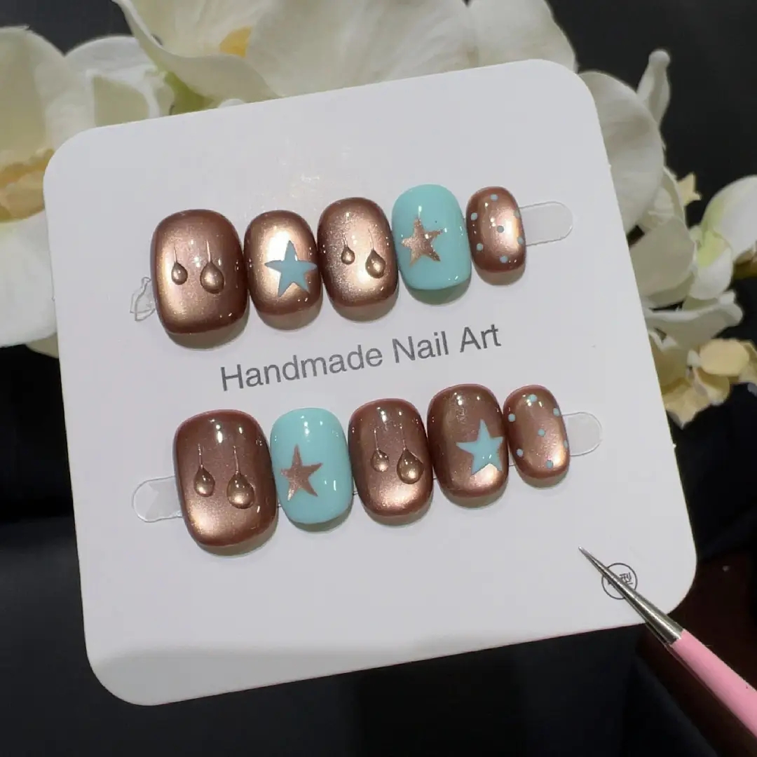 10pcs high-end Small brown wat - Nail Art French reseña y precio