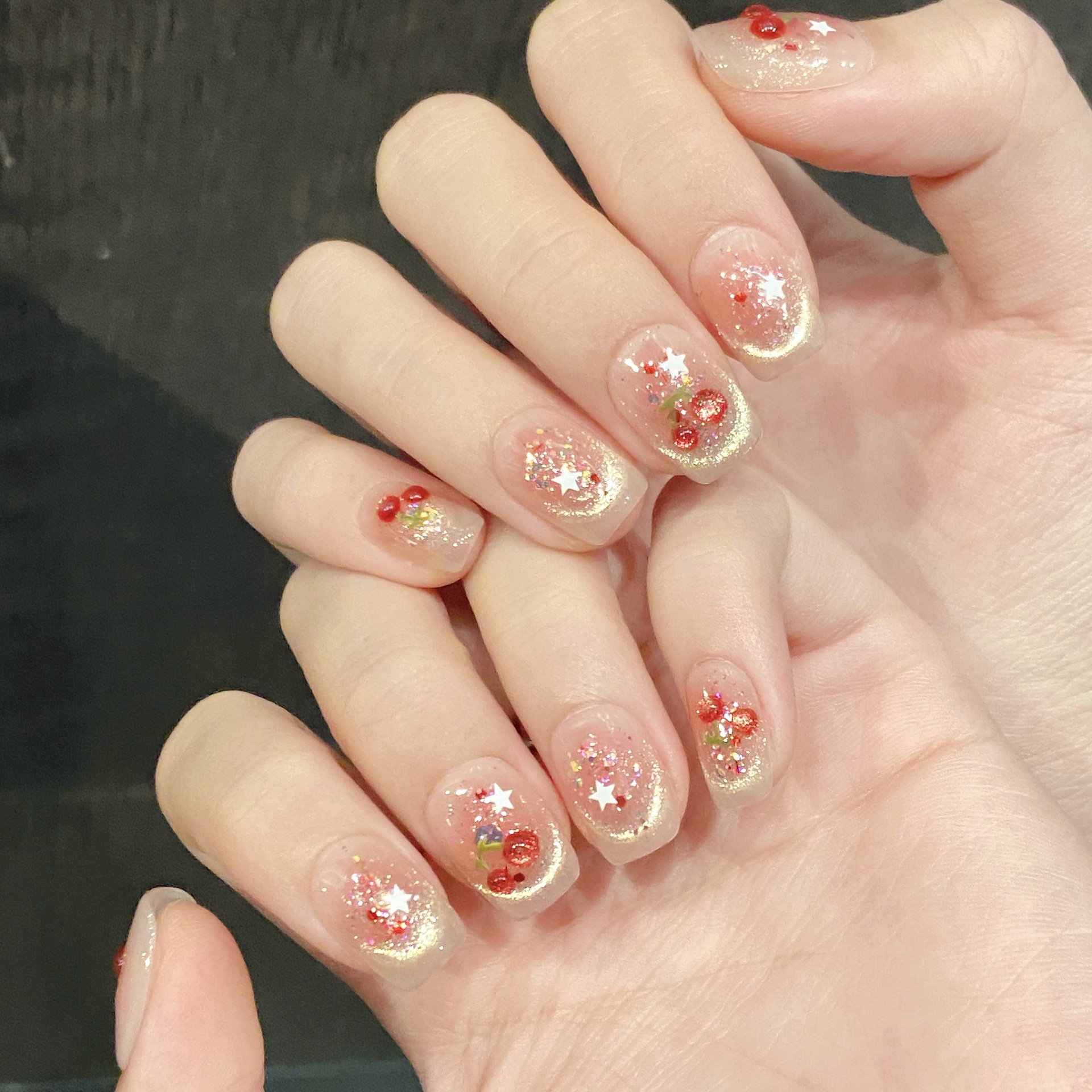 10pcs Sweet Cherry Press On Na - Nail Art Strawberry reseña y precio