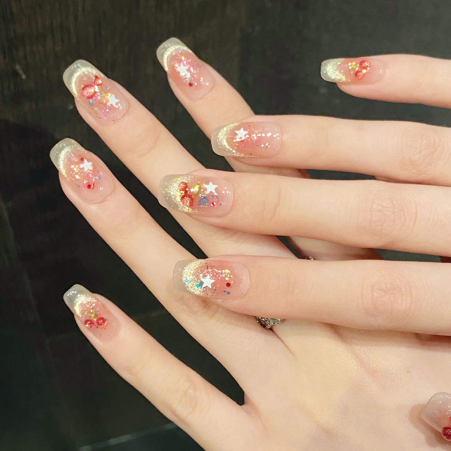 10pcs Sweet Cherry Press On Na - Nail Art Strawberry reseña y precio
