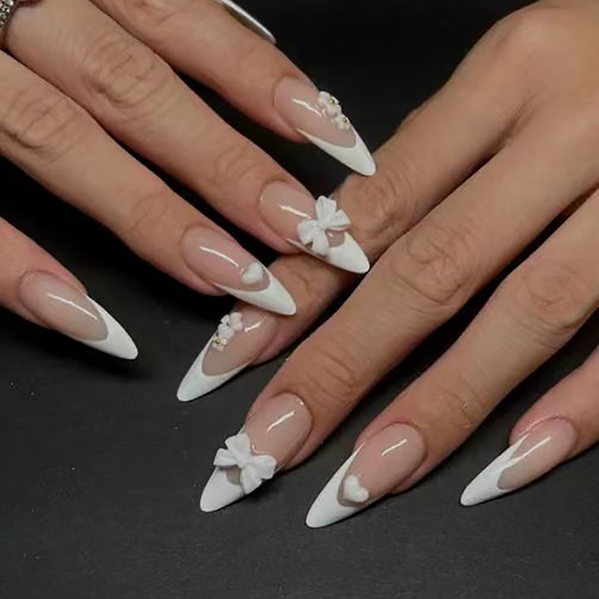 24pcs Fashion Rhinestone Press - Nail Art French reseña y precio