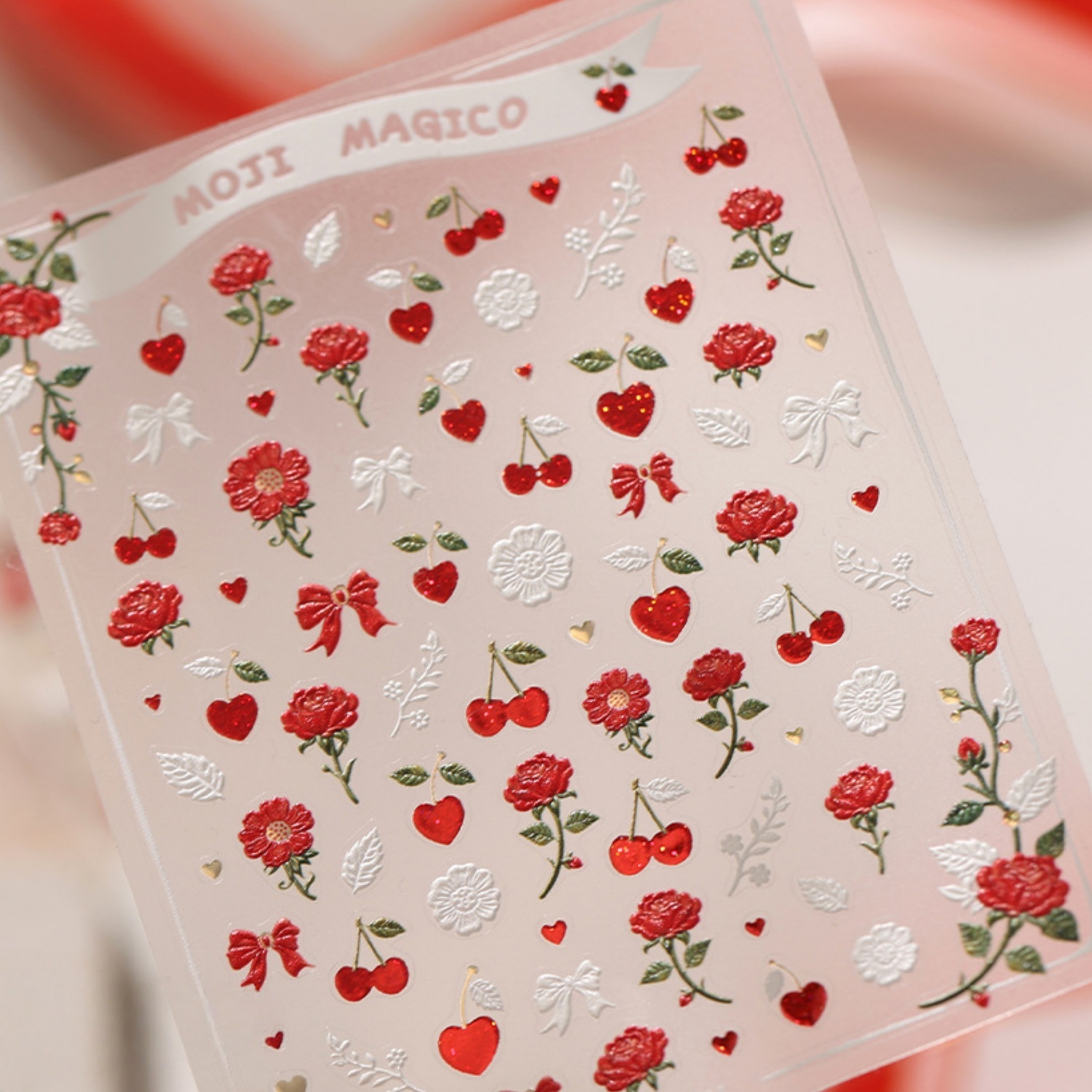 Romantic Cherry Rose Nail Art  - Nail Art Red Cherry reseña y precio