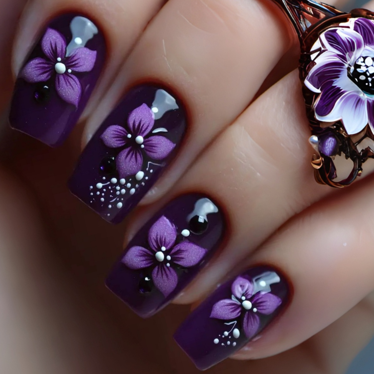 Medium square fake nails for w - Nail Art French reseña y precio