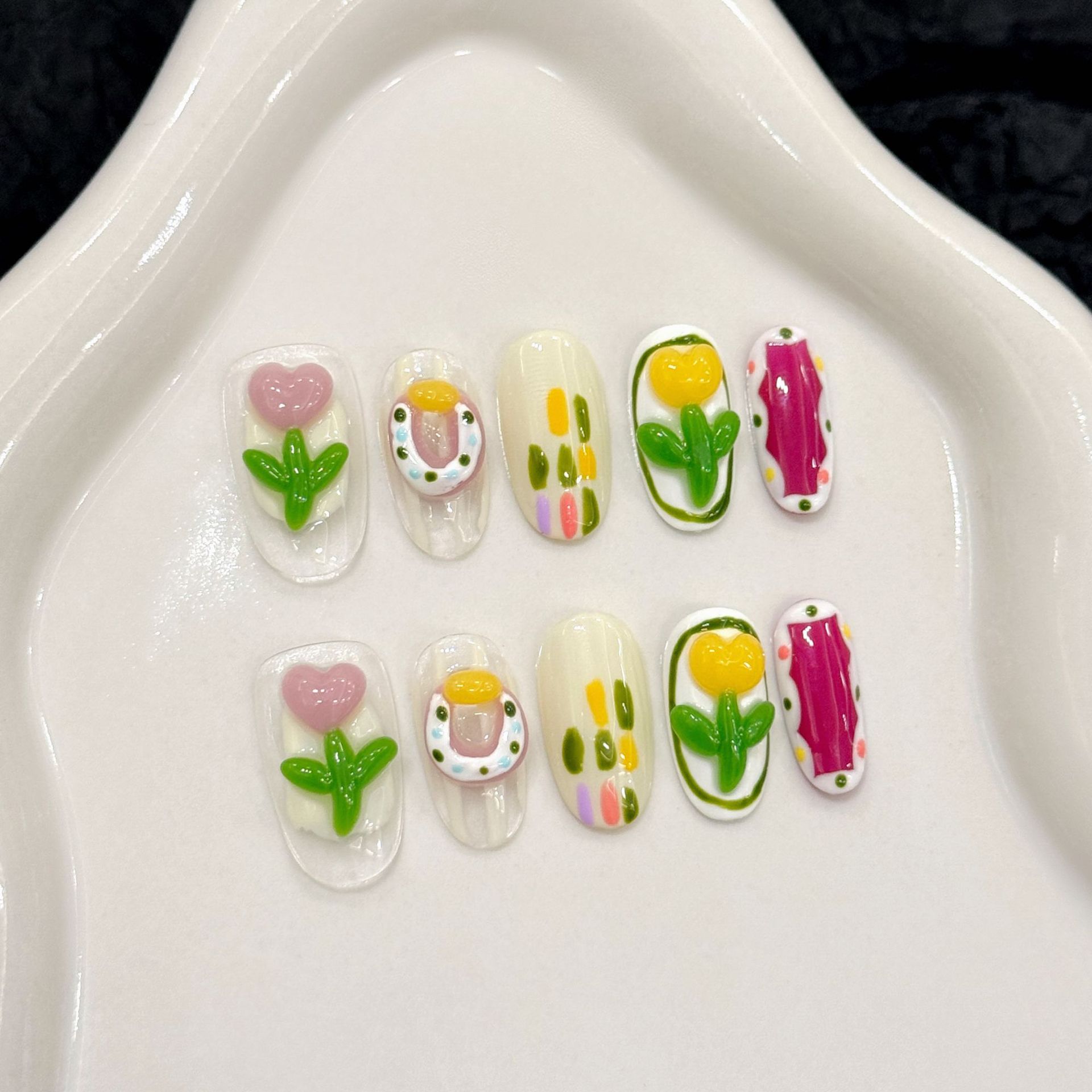 10pcs Handmade Press on Nails  - Nail Art Strawberry reseña y precio