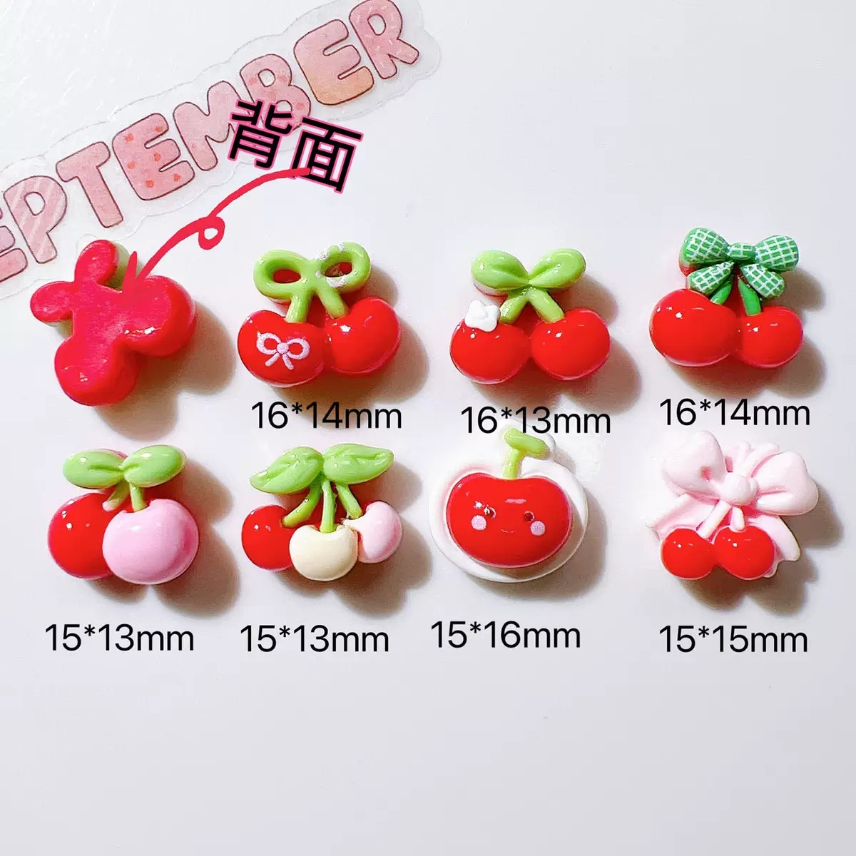 20Pcs Cute Mini cartoon with v - Nail Art Red Cherry reseña y precio