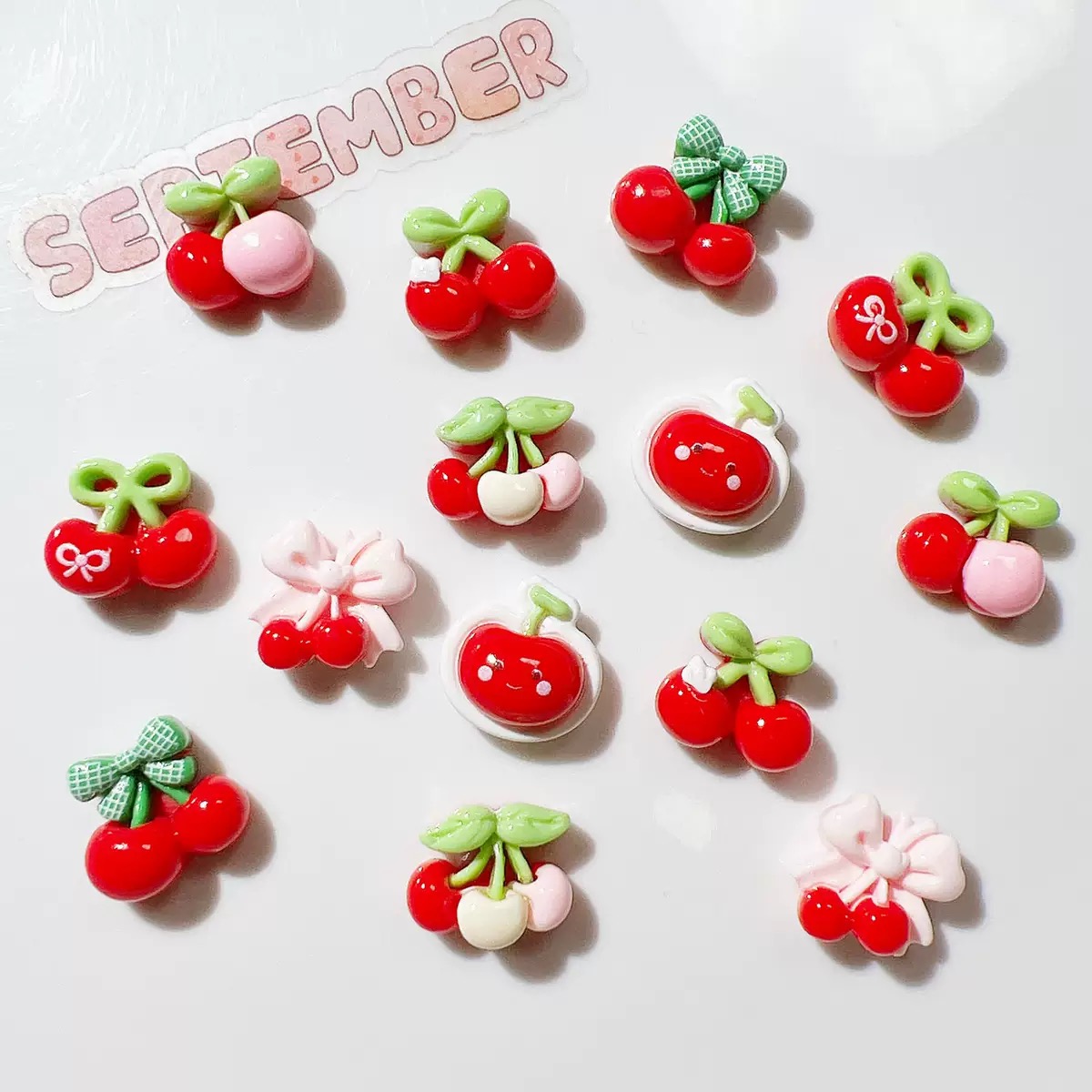 20Pcs Cute Mini cartoon with v - Nail Art Red Cherry reseña y precio