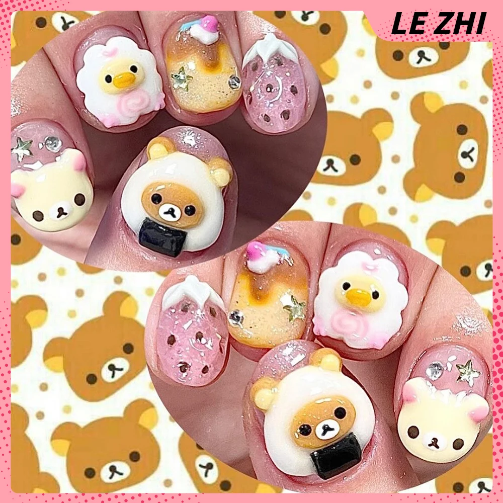 3D Handmade Rilakkuma Press On - Nail Art Strawberry reseña y precio