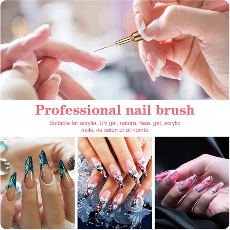 5pc/1set Nail Art Liner Brushe - Nail Art Sch reseña y precio
