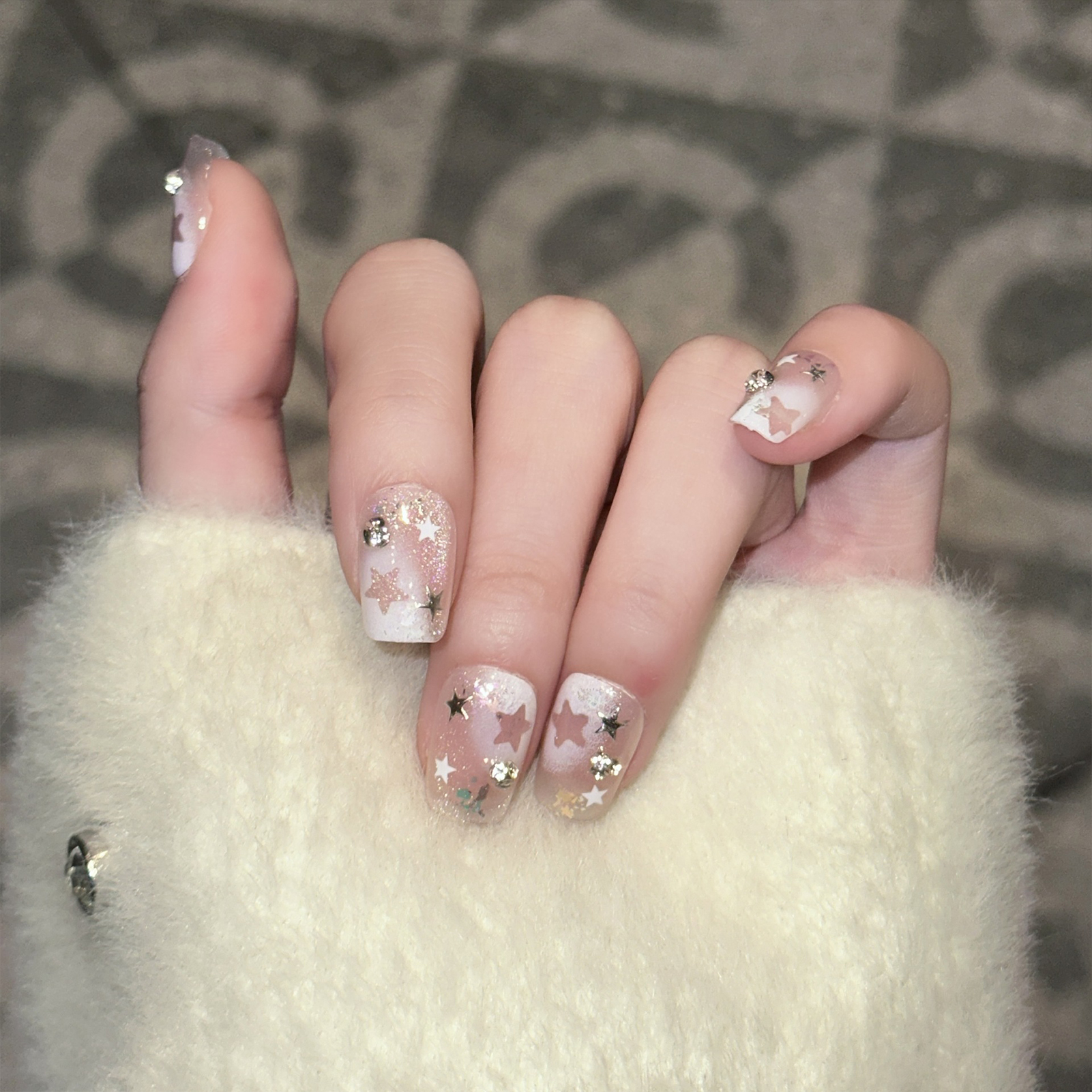 10PCS Short Square Fake Nails  - Nail Art Strawberry reseña y precio